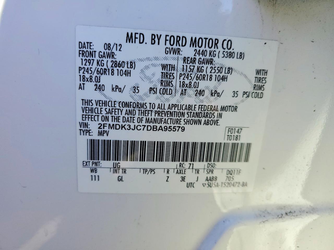 2013 FORD EDGE SEL photo 25