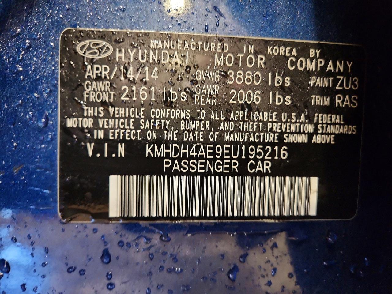 2014 HYUNDAI ELANTRA SE photo 12