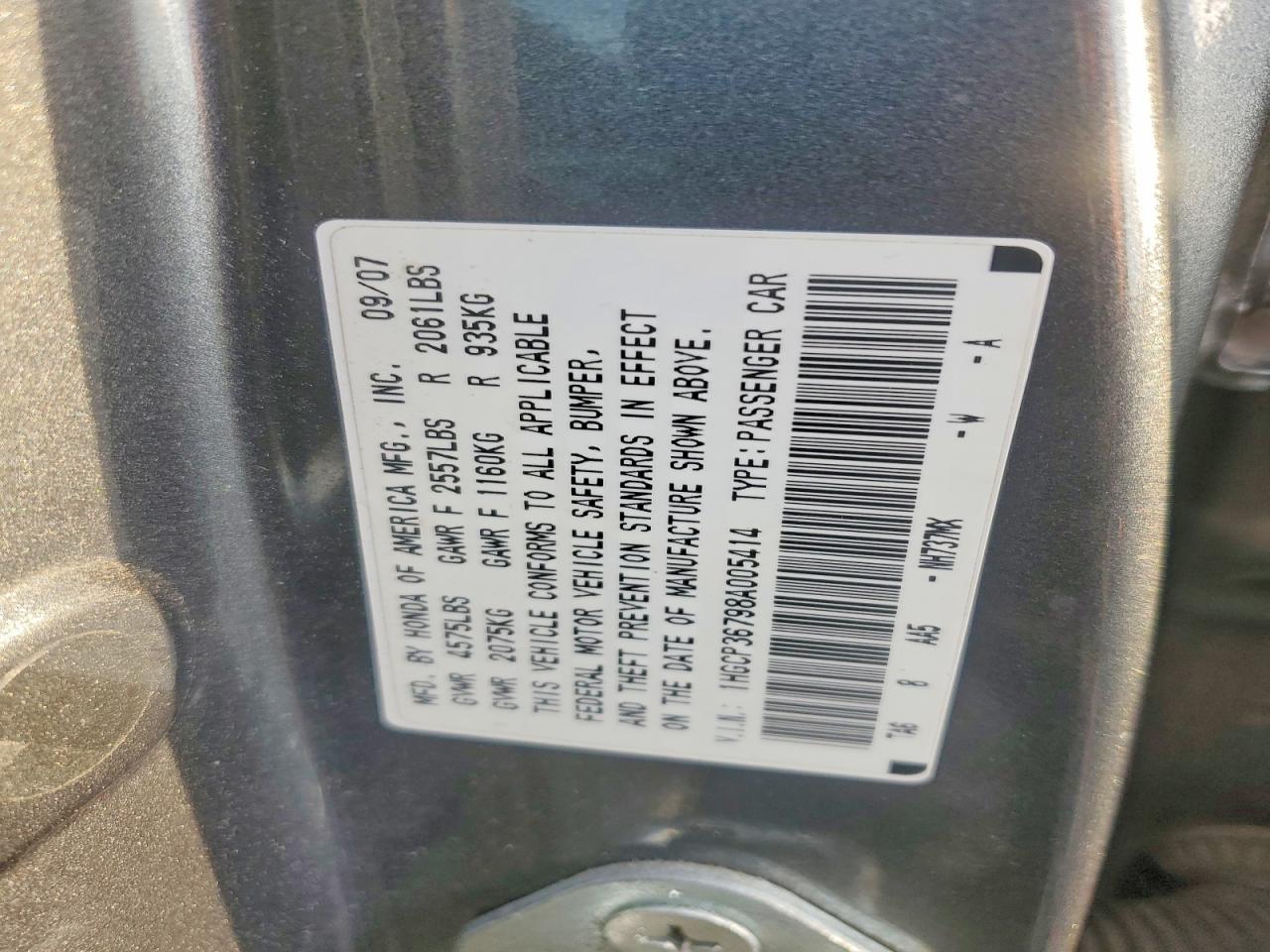 2008 HONDA ACCORD EX photo 34