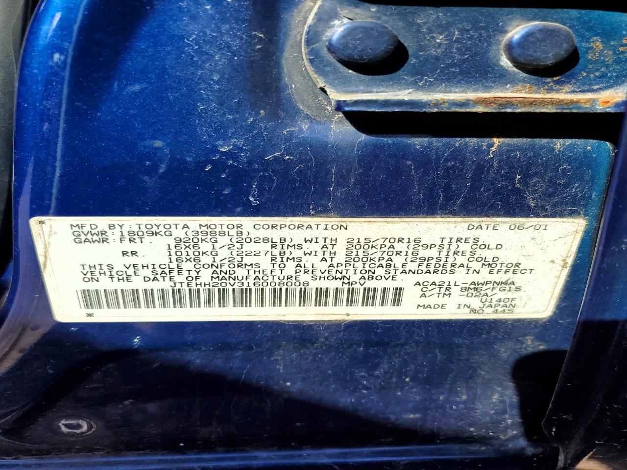2001 TOYOTA RAV4 photo 25
