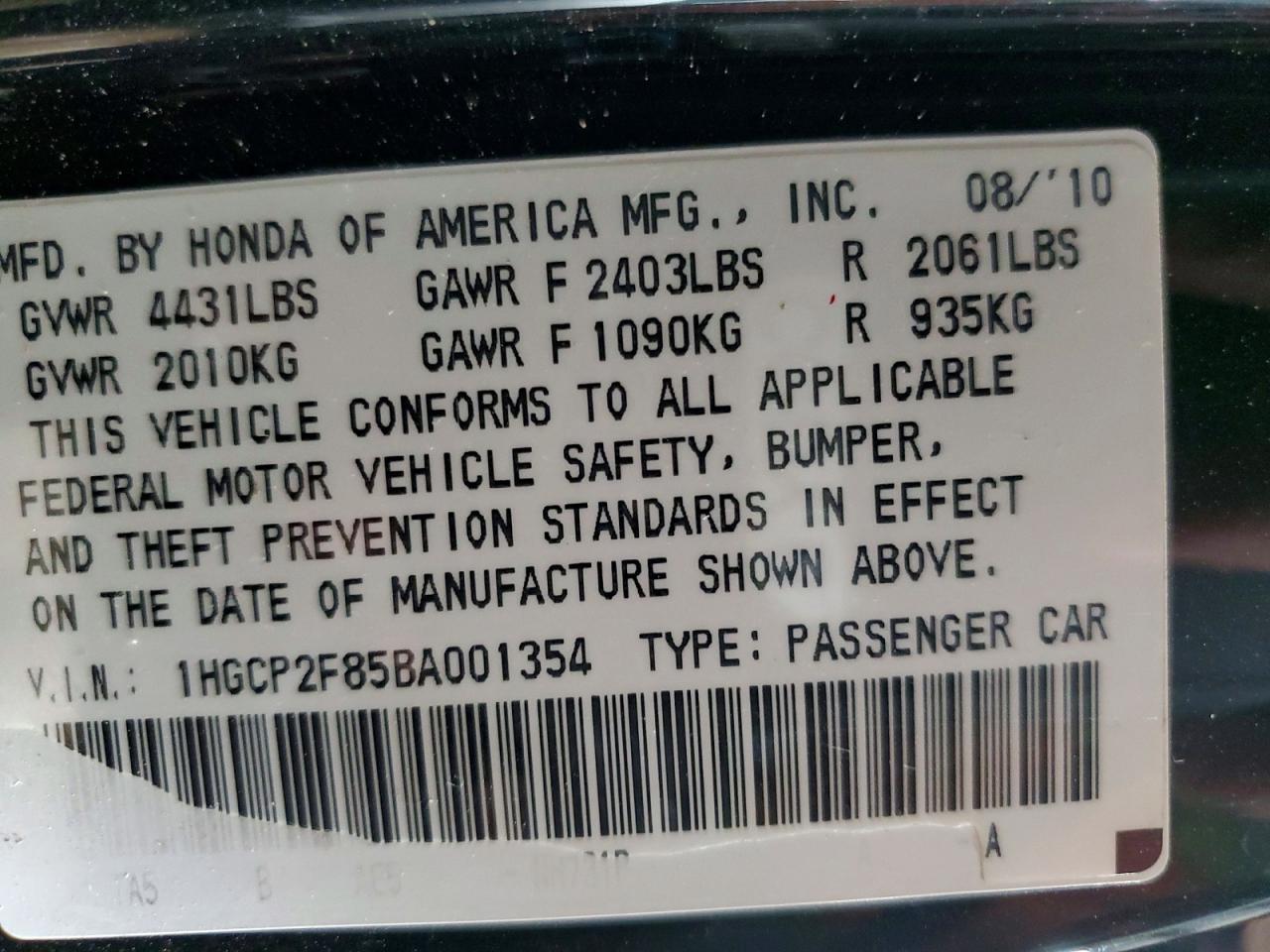 2011 HONDA ACCORD EXL photo 37