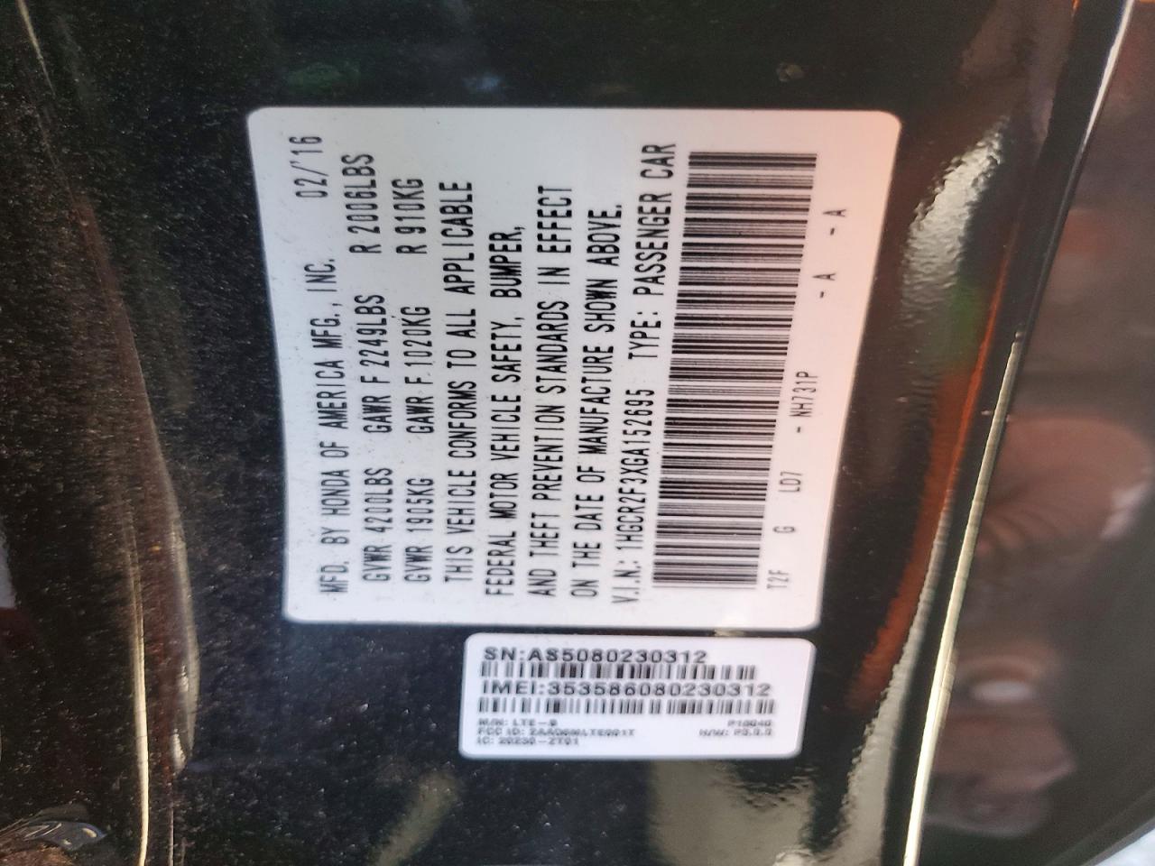 2016 HONDA ACCORD LX photo 12