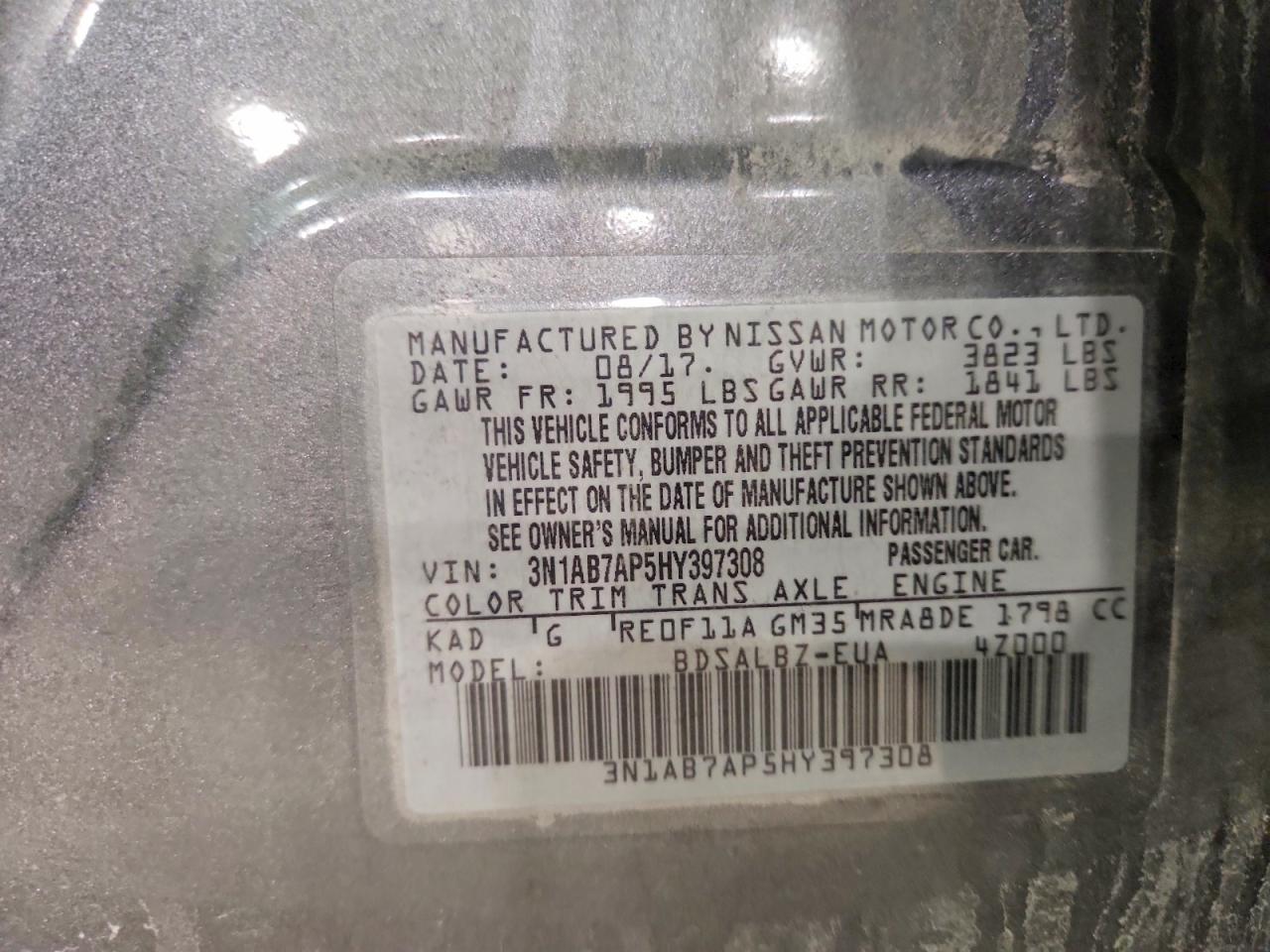 2017 NISSAN SENTRA S photo 13