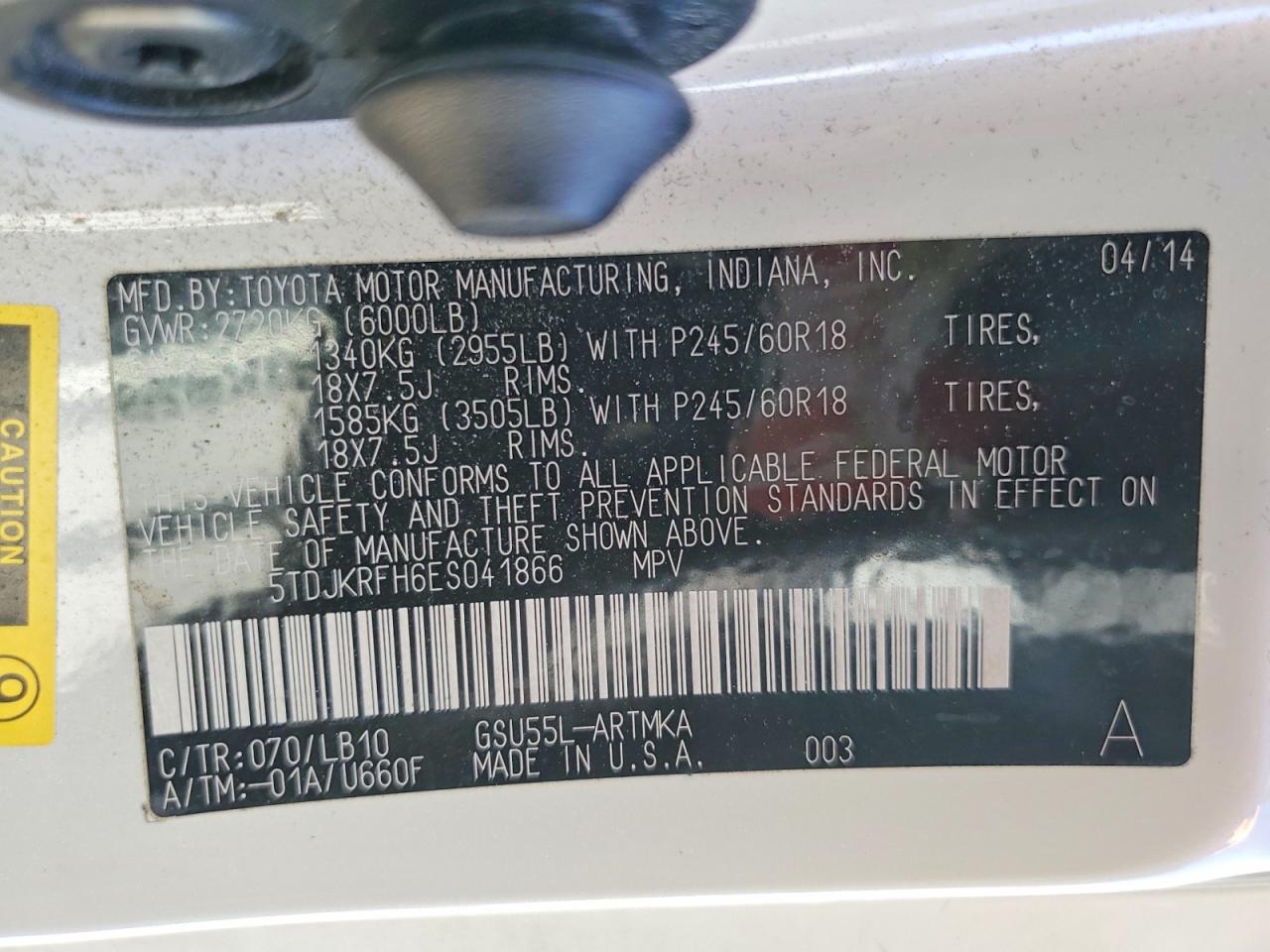 2014 TOYOTA HIGHLANDER XLE photo 14