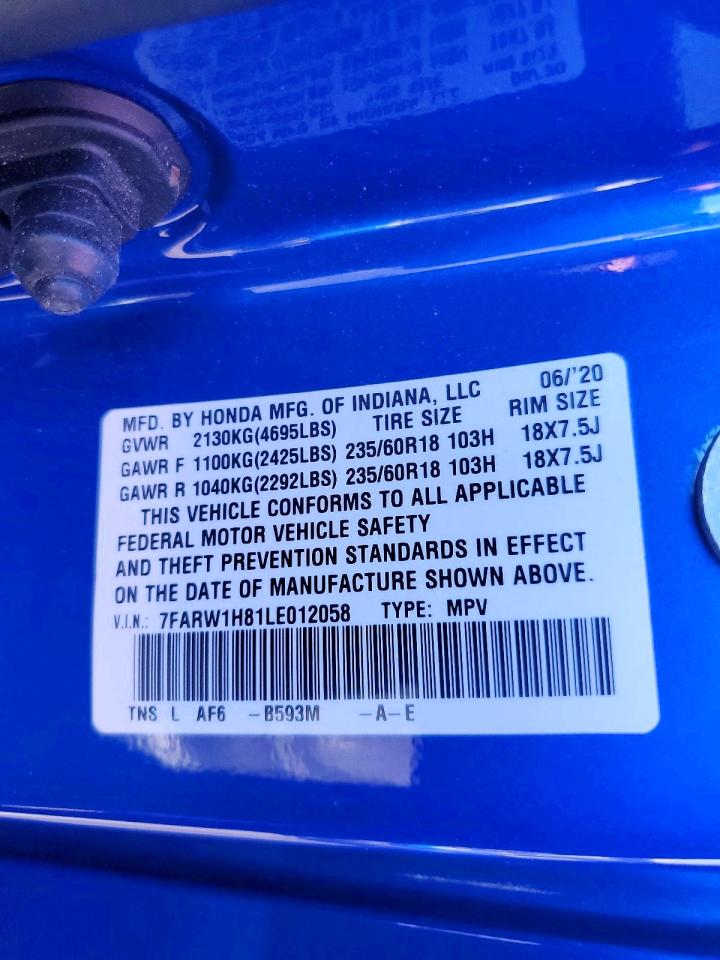 2020 HONDA CR-V EXL photo 25