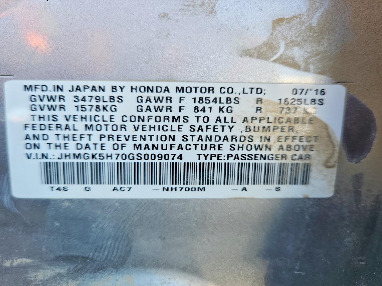 2016 HONDA FIT EX photo 23