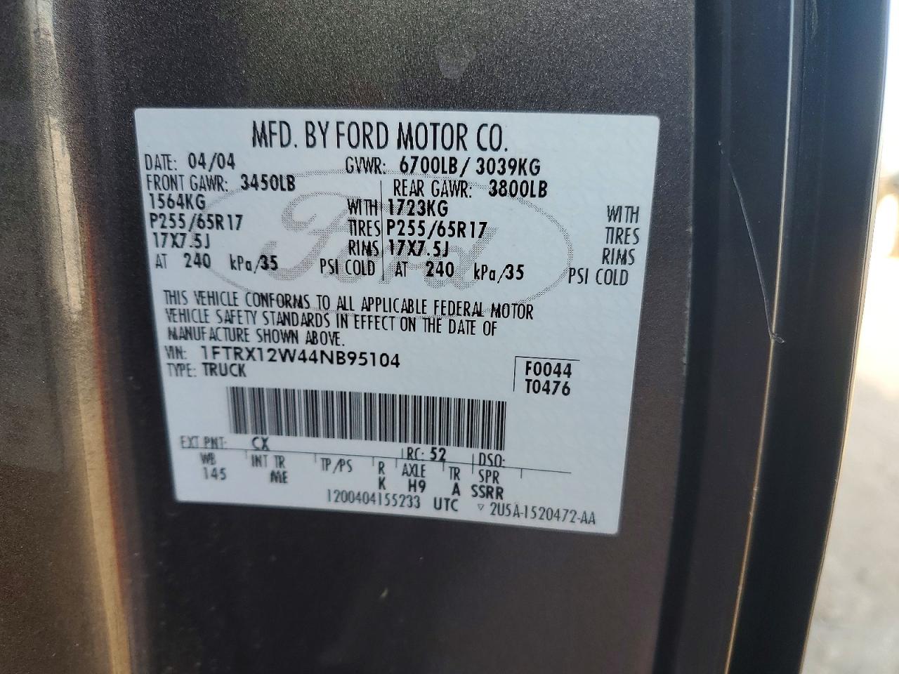 2004 FORD F150 photo 34