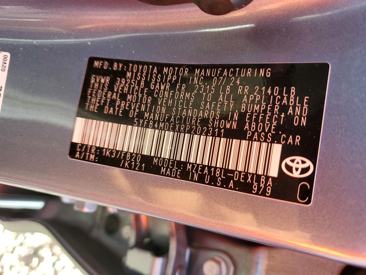 2024 TOYOTA COROLLA LE photo 34