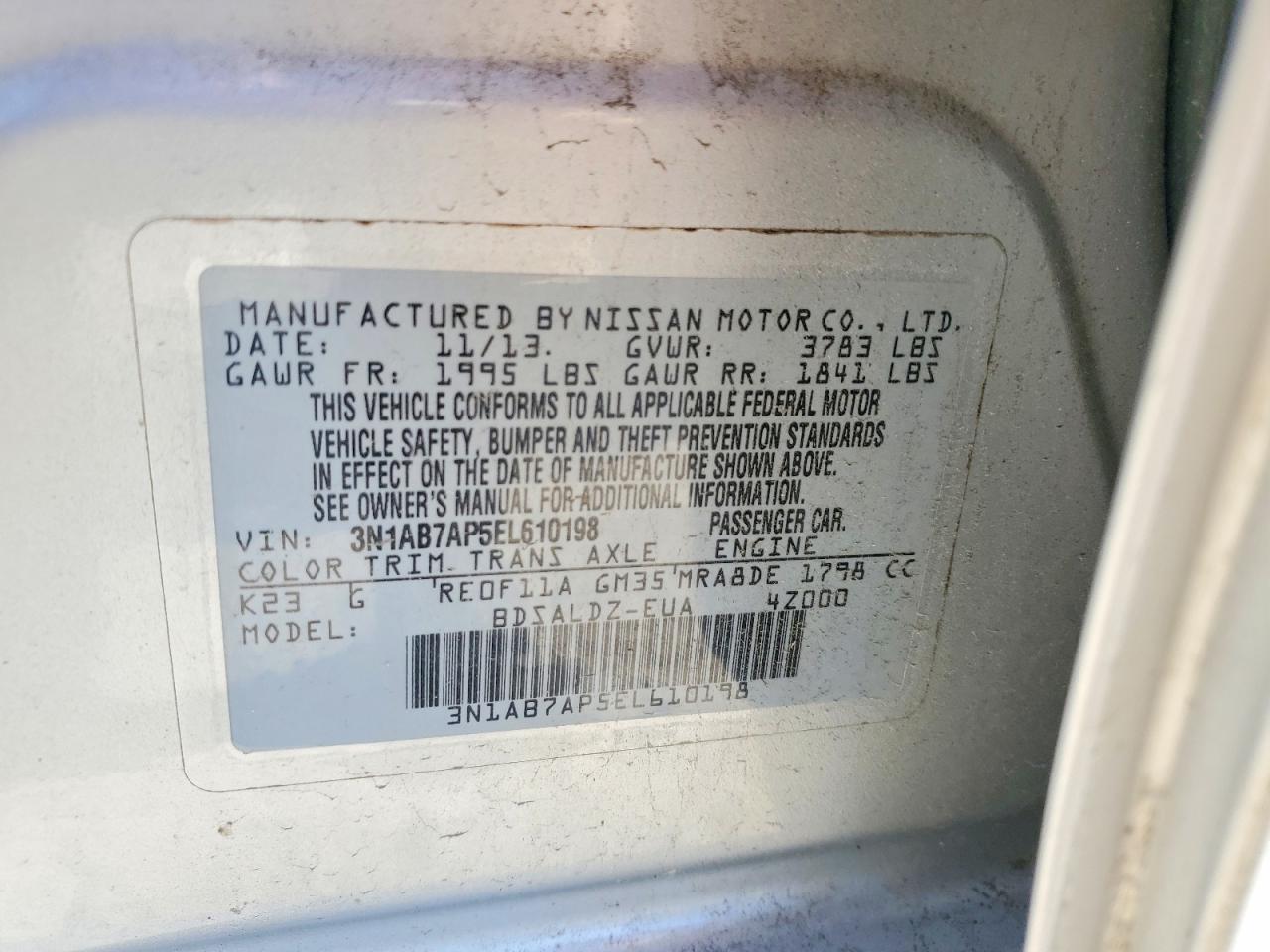 2014 NISSAN SENTRA S photo 12