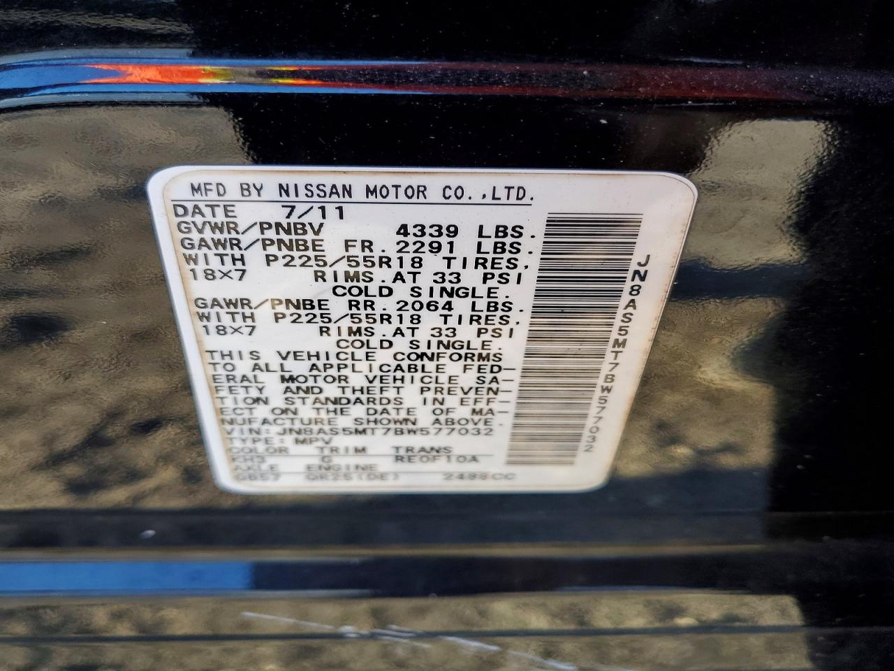 2011 NISSAN ROGUE S photo 37