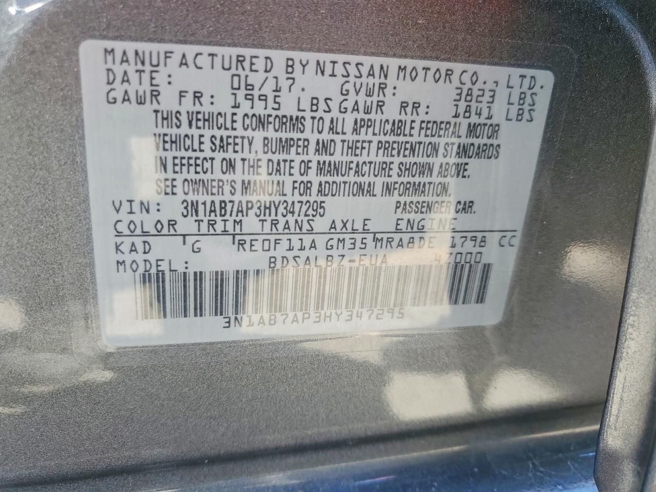 2017 NISSAN SENTRA S photo 12