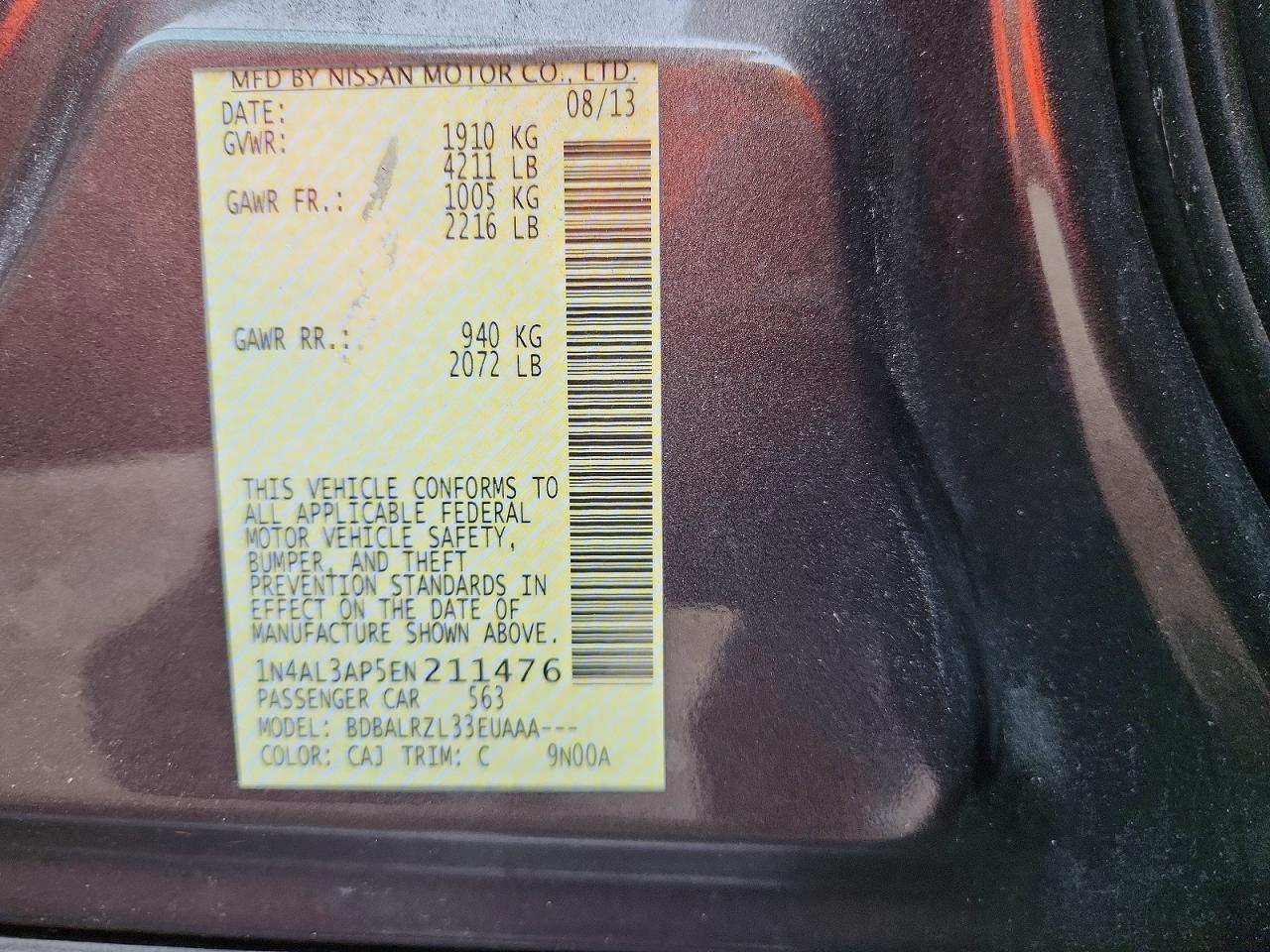 2014 NISSAN ALTIMA 2.5 photo 34