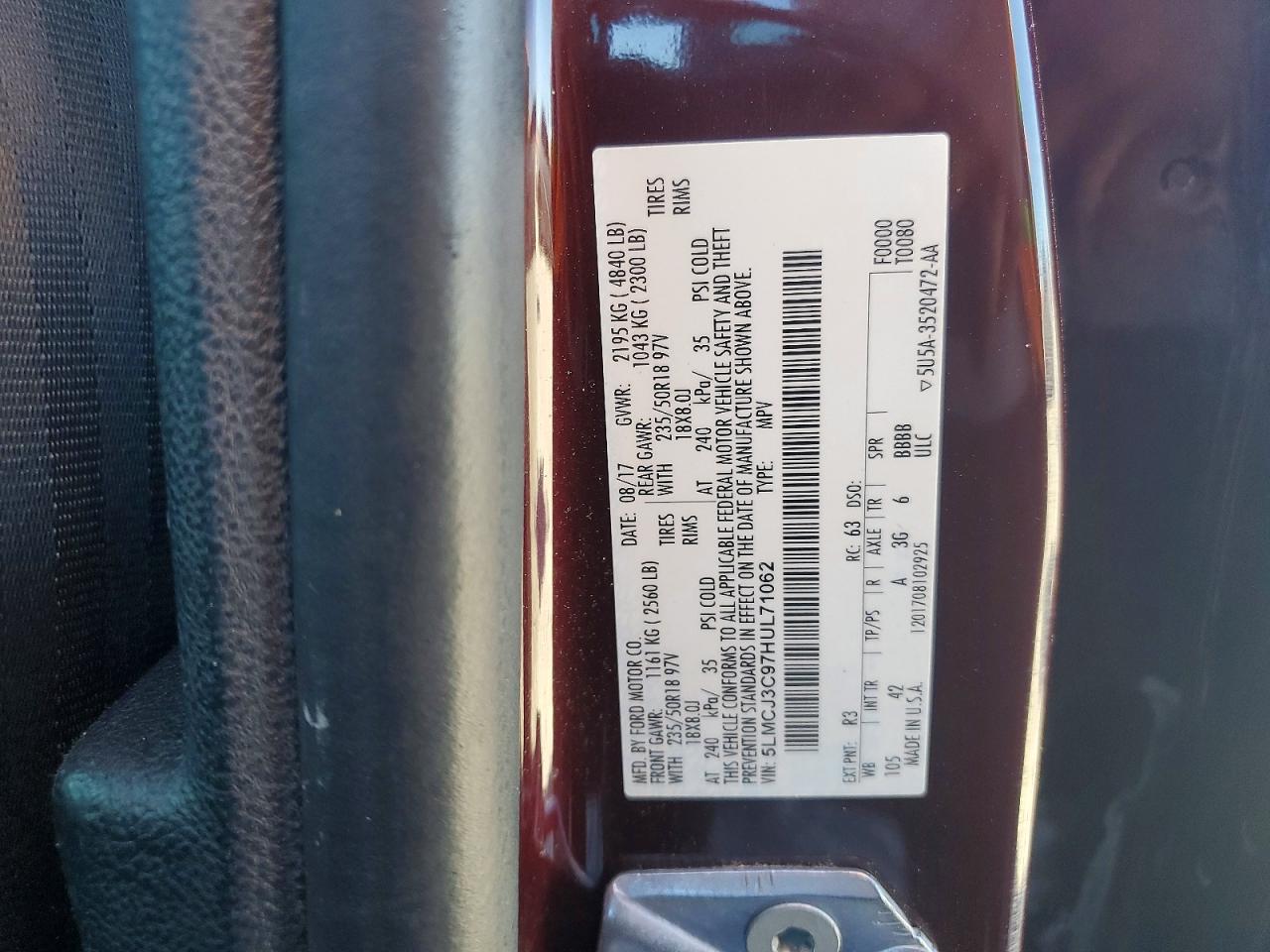 2017 LINCOLN MKC RESERVE photo 40