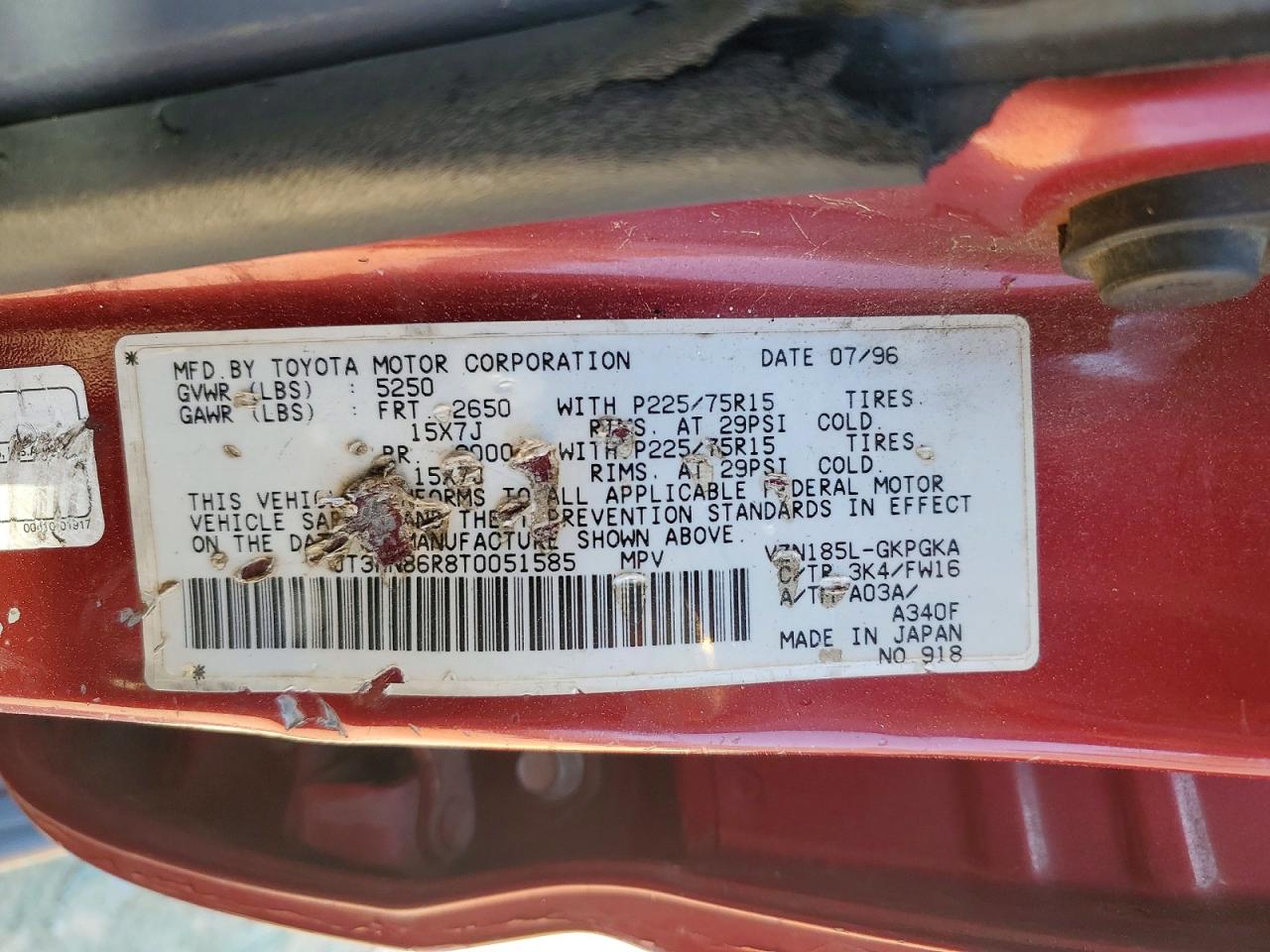 1996 TOYOTA 4RUNNER SR5 photo 25