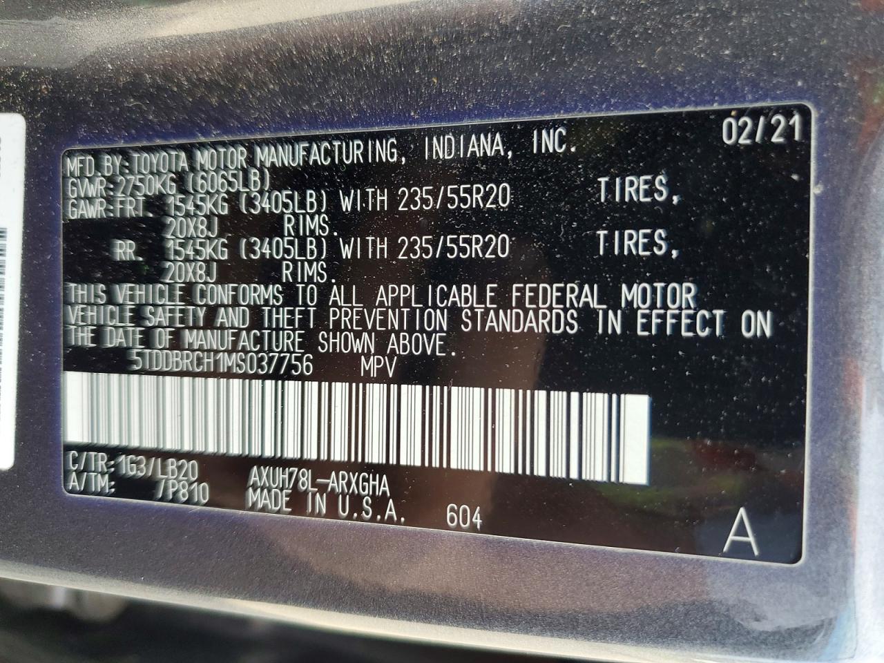 2021 TOYOTA HIGHLANDER HYBRID LIMITED photo 13