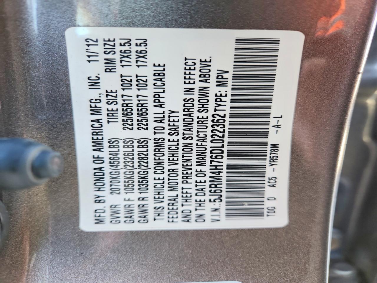 2013 HONDA CR-V EXL photo 37