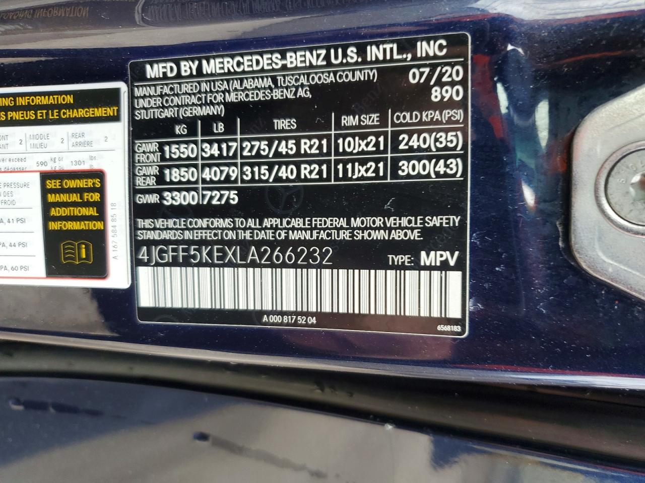 2020 MERCEDES-BENZ GLS 450 4MATIC photo 14