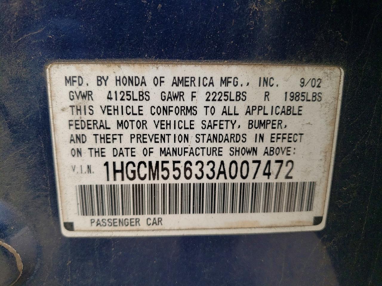 2003 HONDA ACCORD EX photo 23