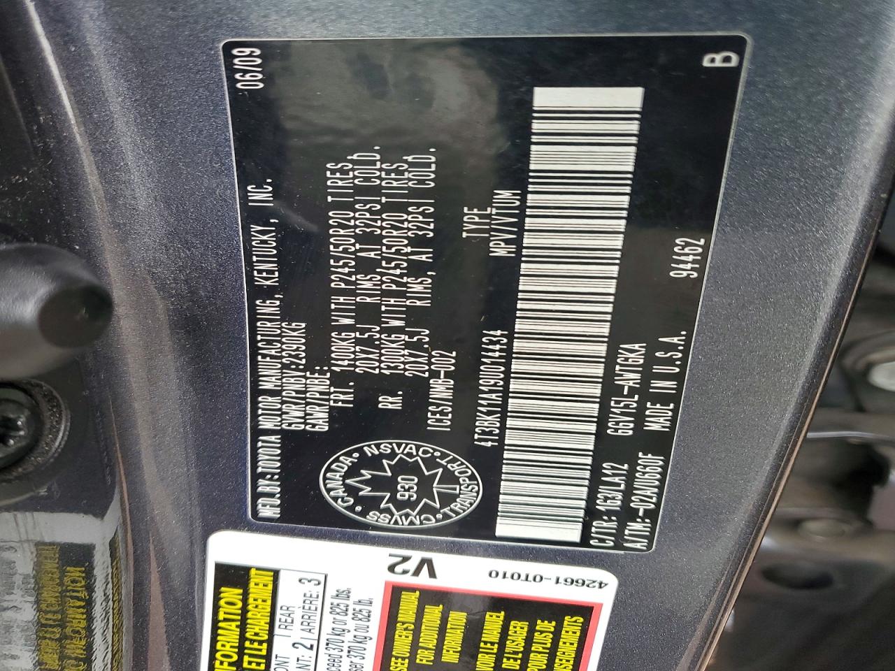 2009 TOYOTA VENZA AWD V6 photo 25