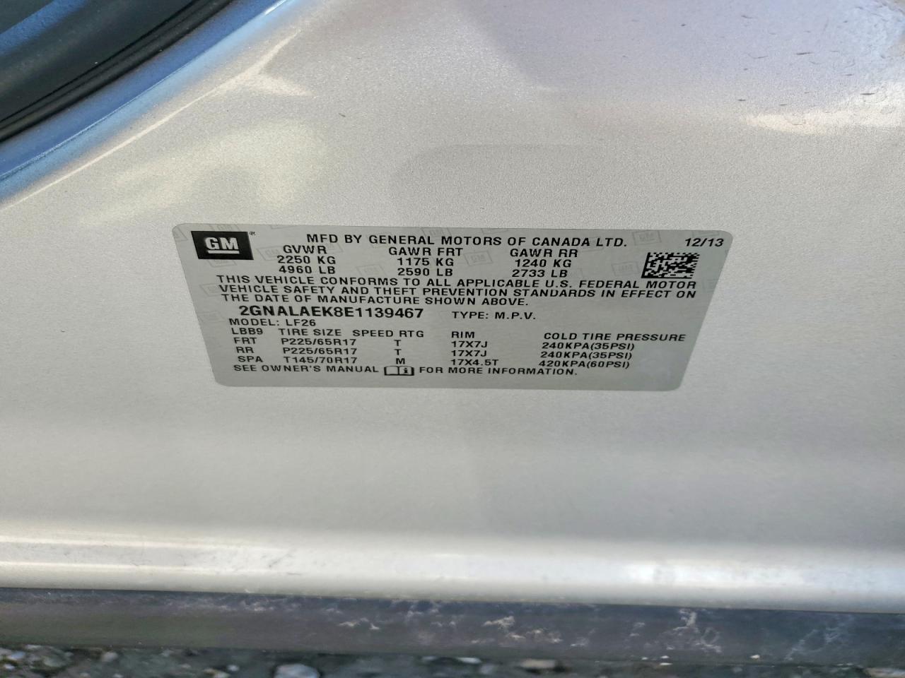 2014 CHEVROLET EQUINOX LS photo 13