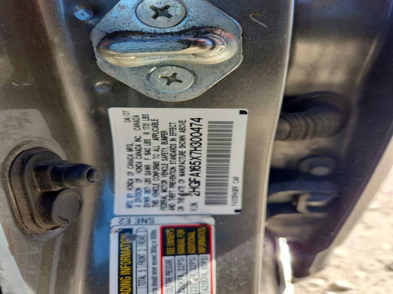 2007 HONDA CIVIC LX photo 23