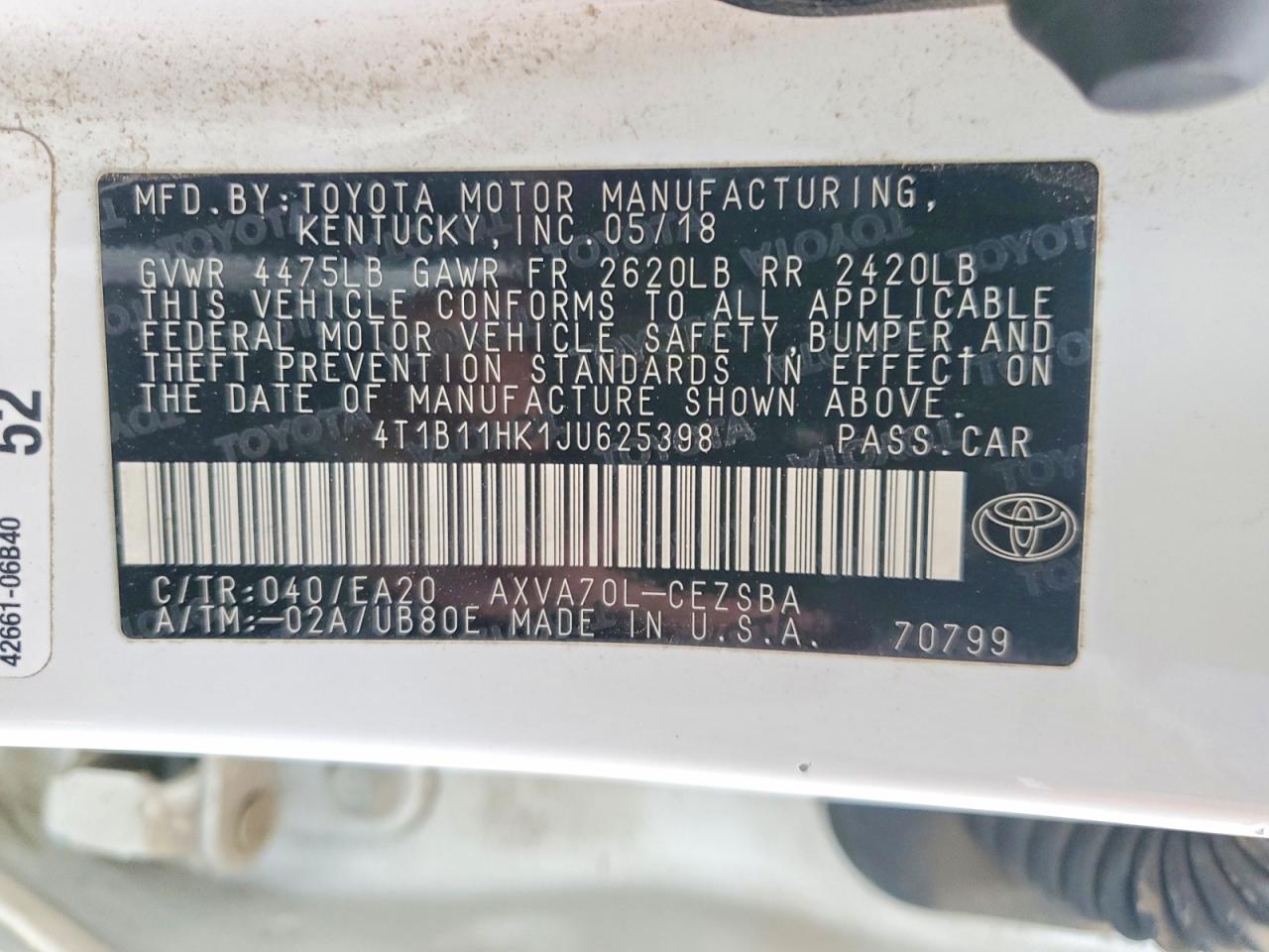 2018 TOYOTA CAMRY SE photo 23