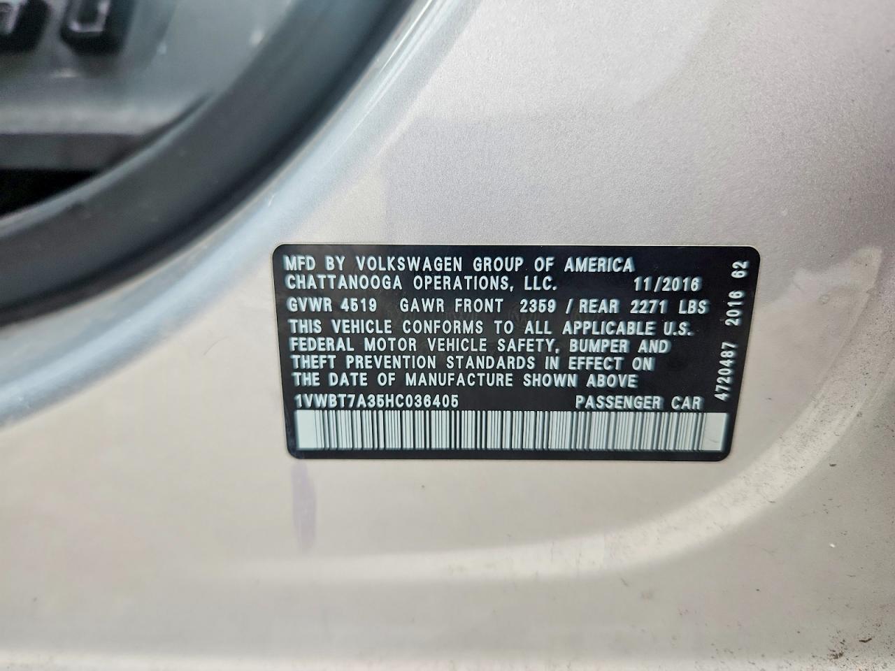 2017 VOLKSWAGEN PASSAT SE photo 34