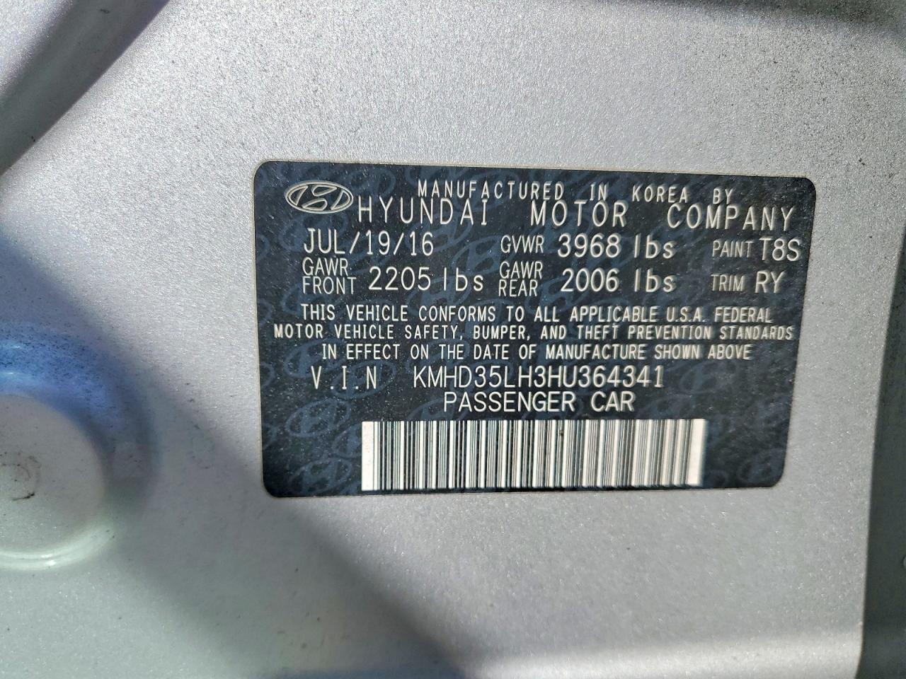 2017 HYUNDAI ELANTRA GT BASE photo 34