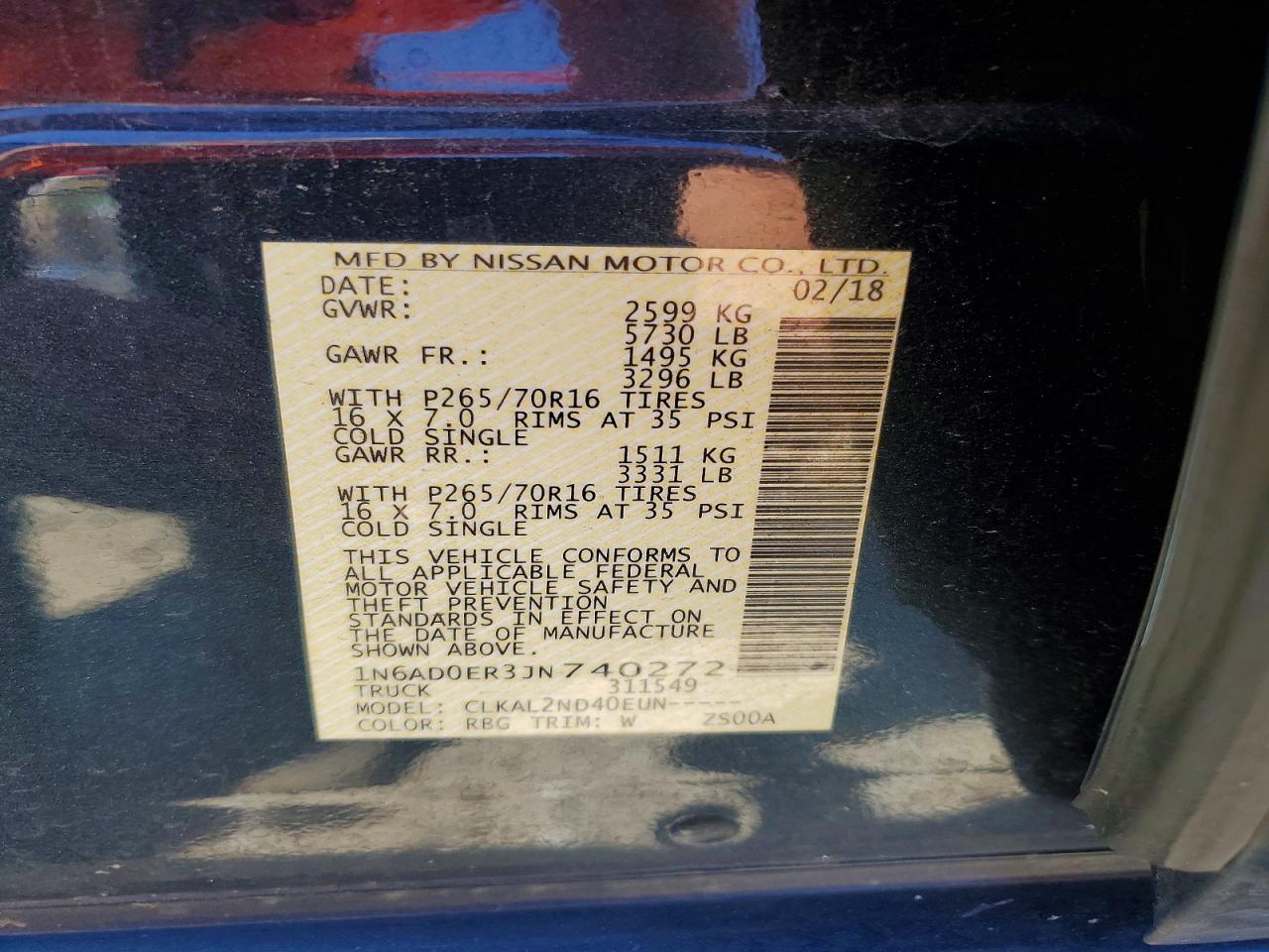 2018 NISSAN FRONTIER SV photo 12