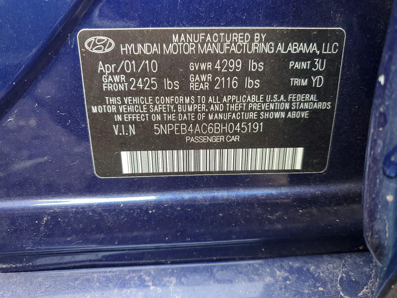2011 HYUNDAI SONATA photo 34