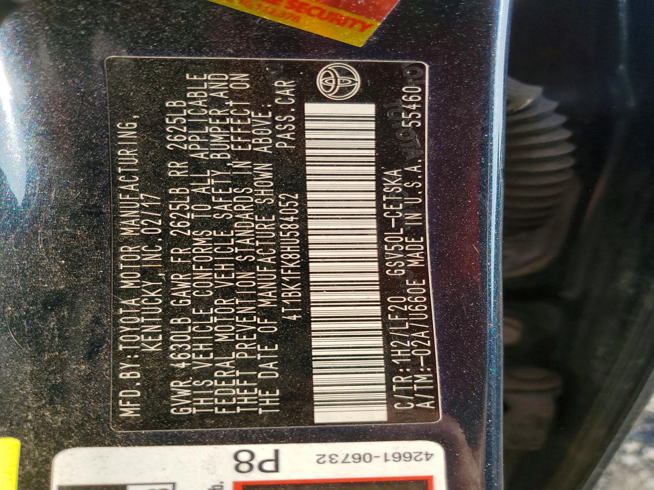 2017 TOYOTA CAMRY XSE V6 photo 34