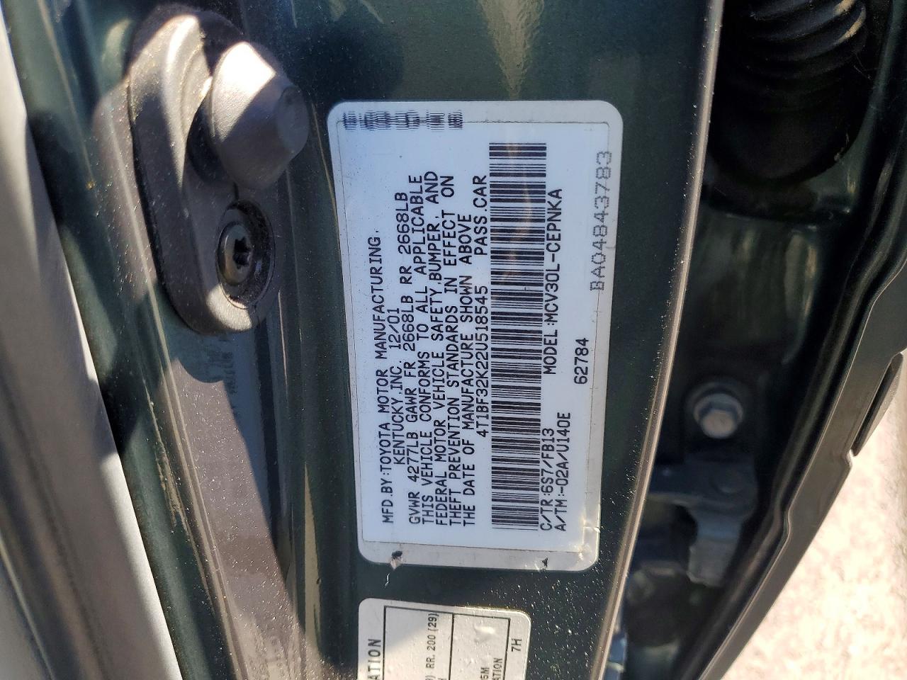 2002 TOYOTA CAMRY LE V6 photo 25