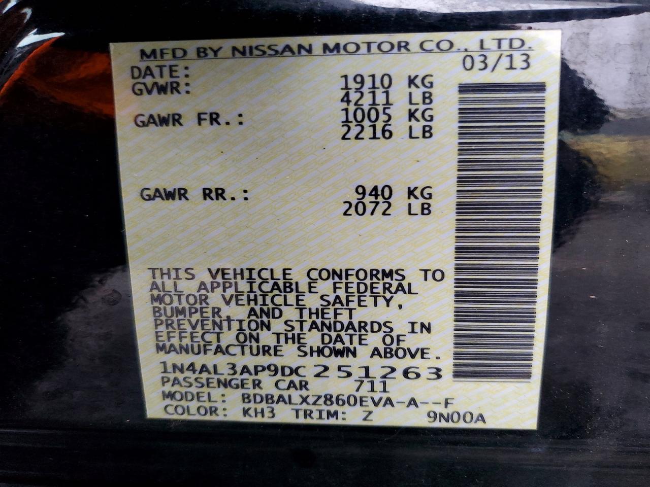2013 NISSAN ALTIMA 2.5 photo 23