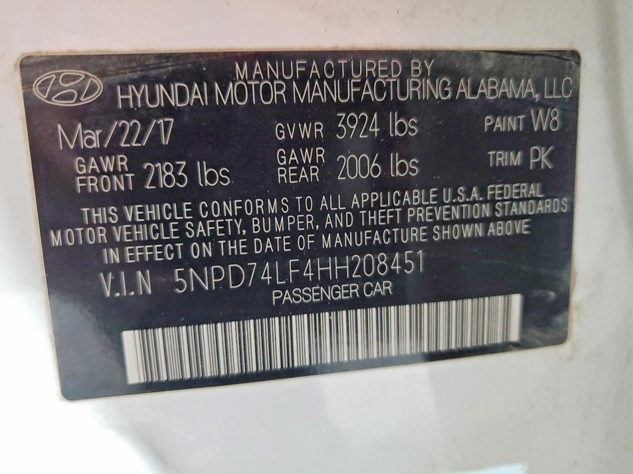 2017 HYUNDAI ELANTRA SE photo 13