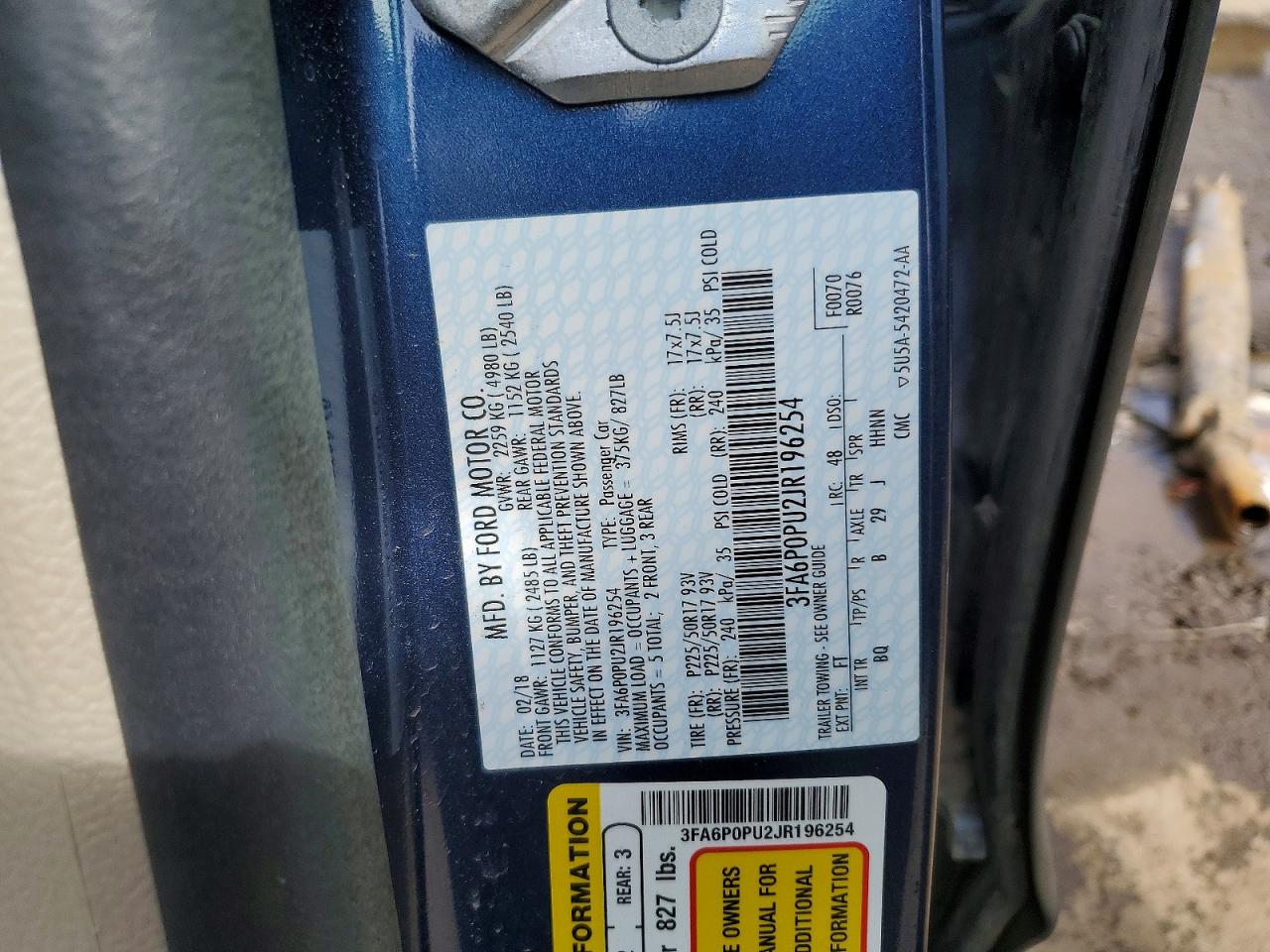 2018 FORD FUSION SE PHEV photo 12