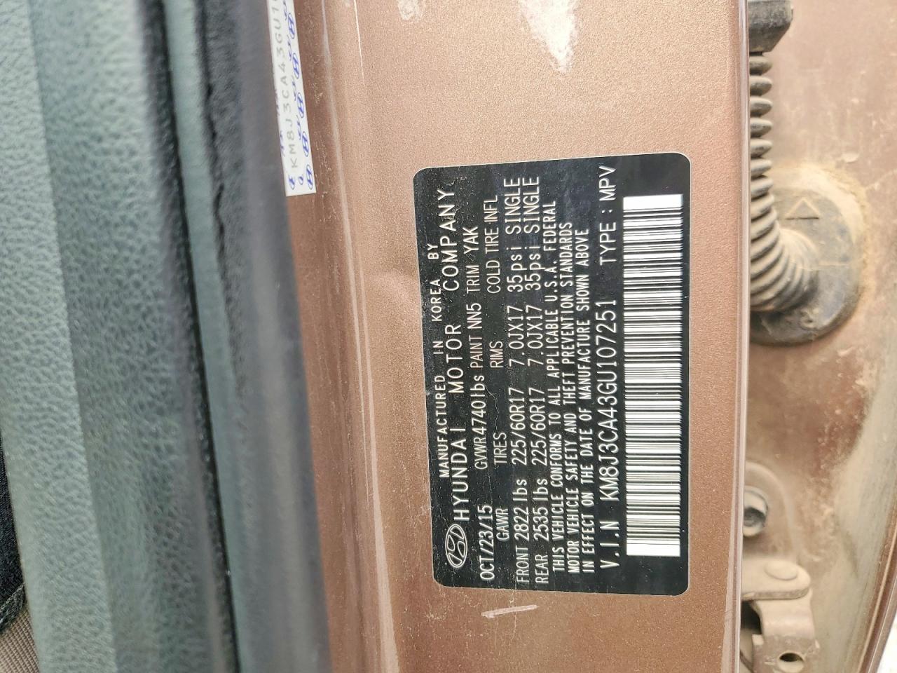 2016 HYUNDAI TUCSON SE photo 13