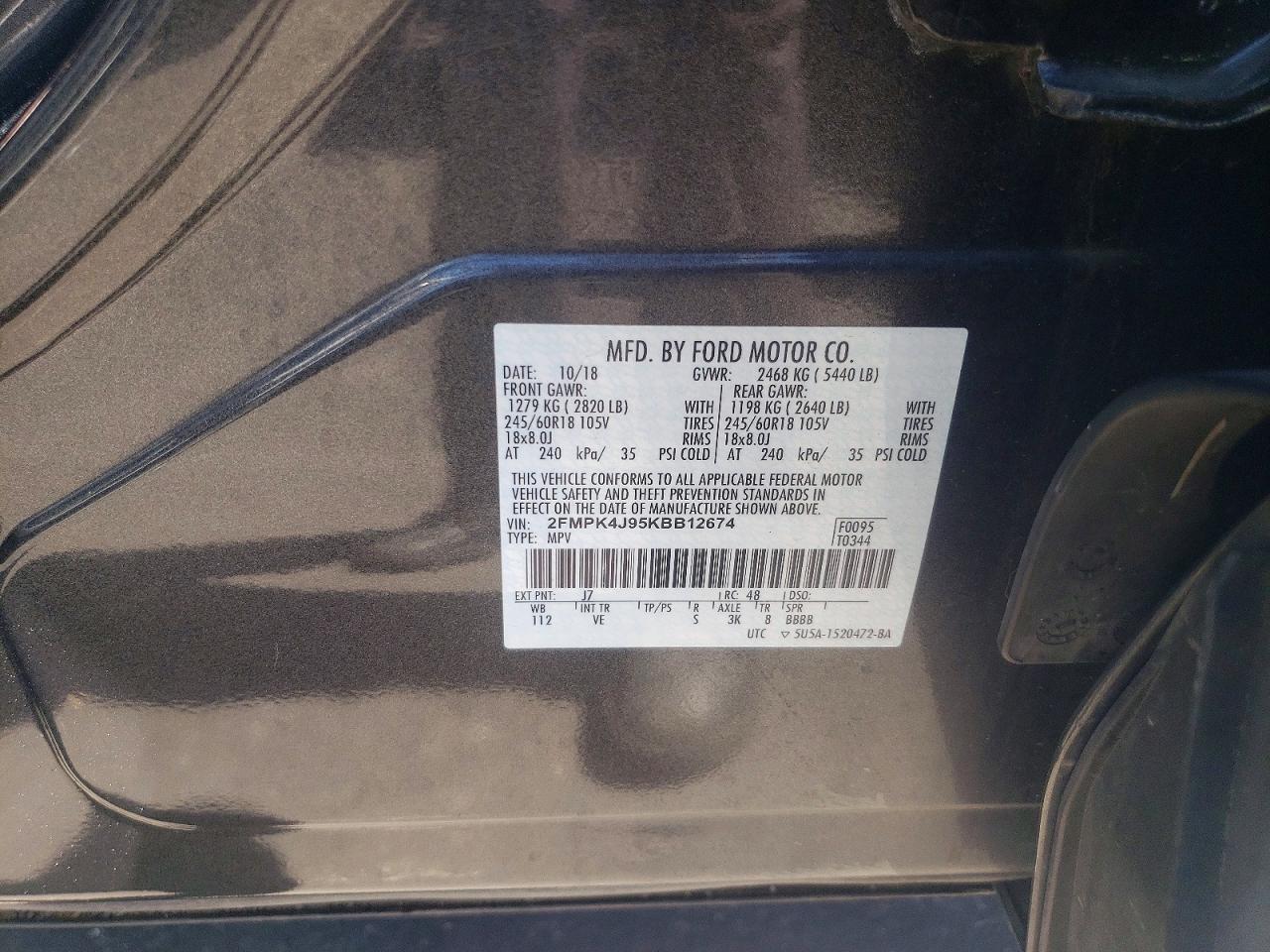 2019 FORD EDGE SEL photo 13