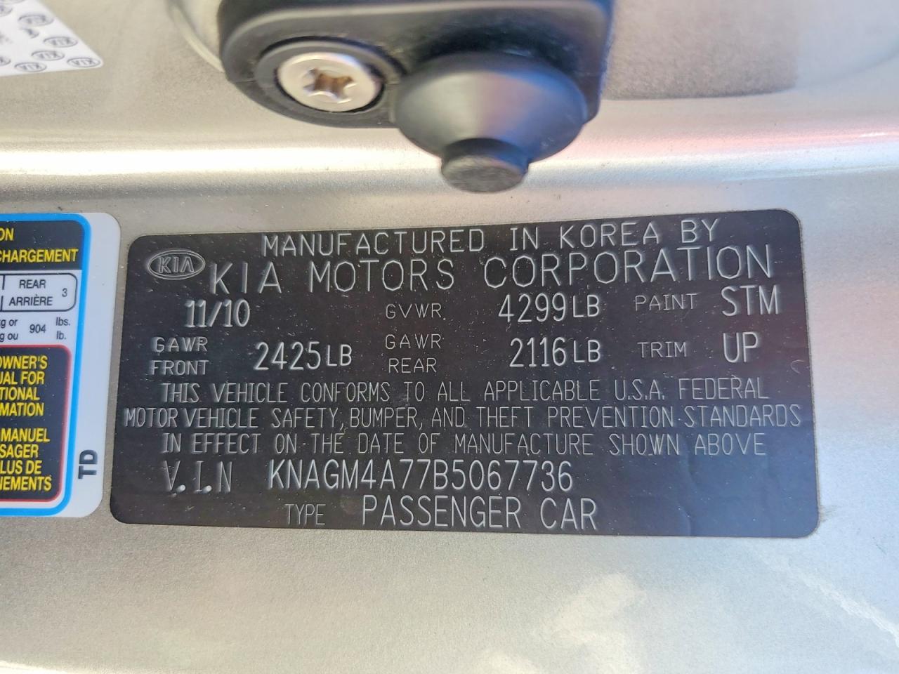 2011 KIA OPTIMA LX photo 37