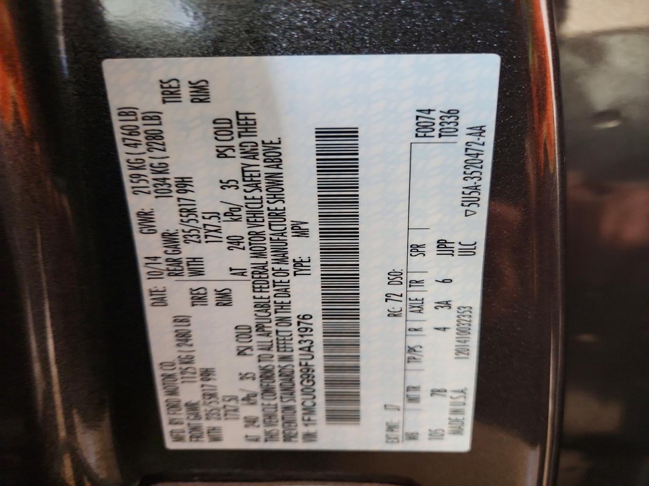 2015 FORD ESCAPE SE photo 25