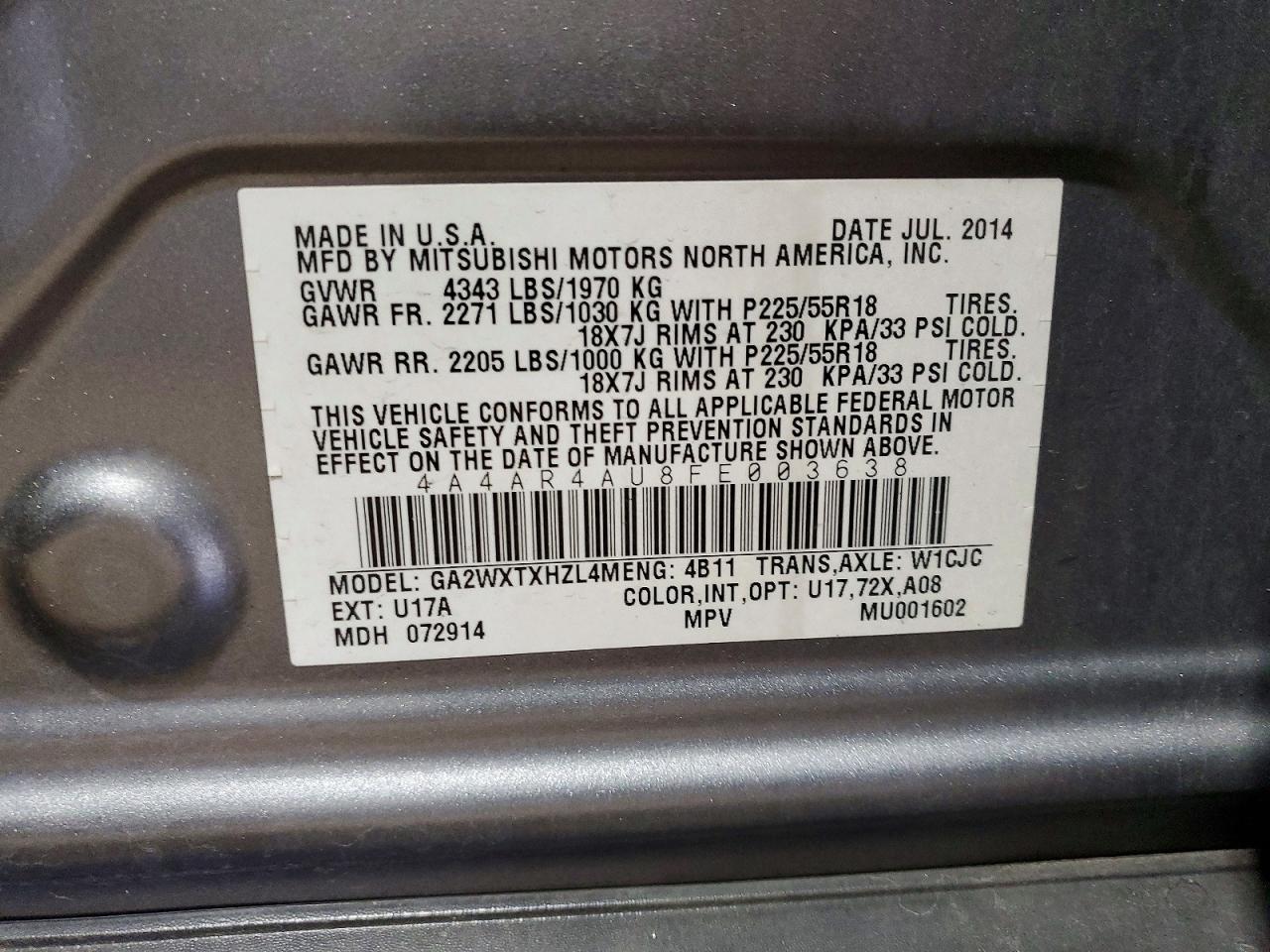 2015 MITSUBISHI OUTLANDER SPORT SE photo 25