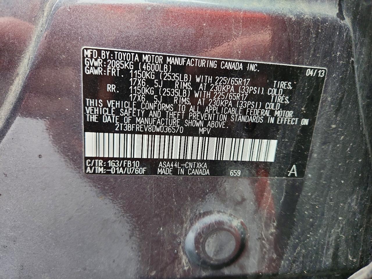2013 TOYOTA RAV4 LE photo 13