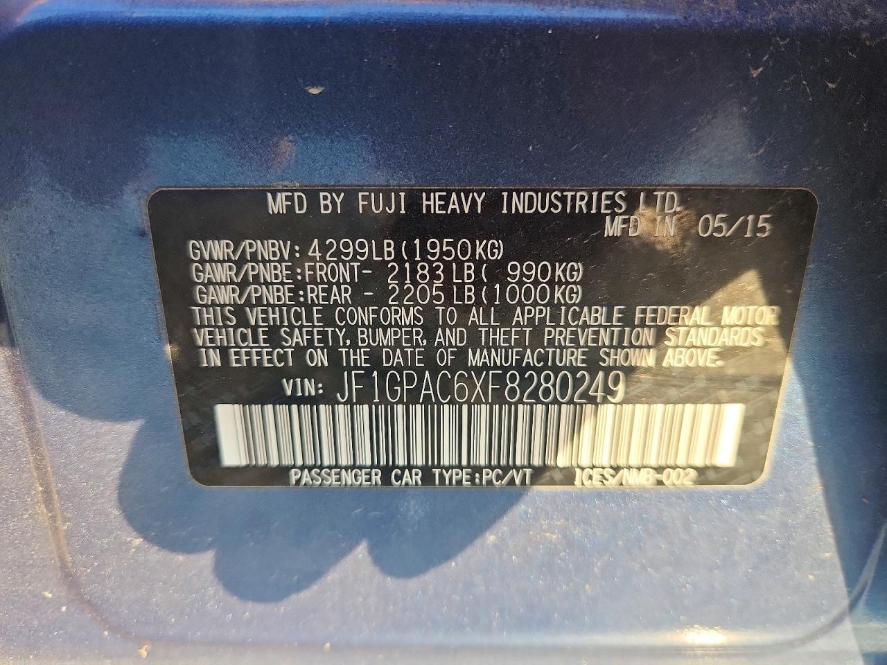 2015 SUBARU IMPREZA PREMIUM photo 23