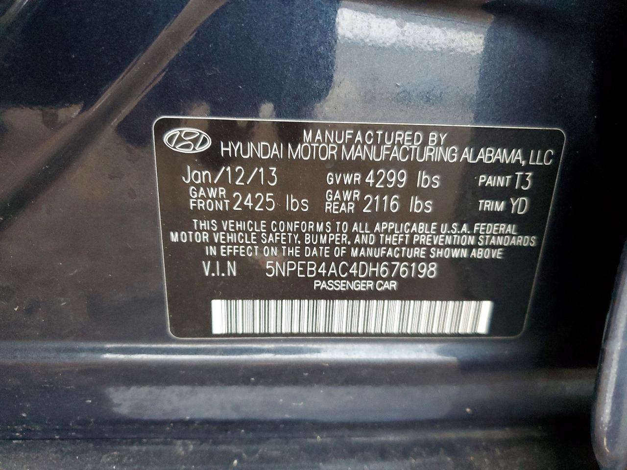 2013 HYUNDAI SONATA GLS photo 23