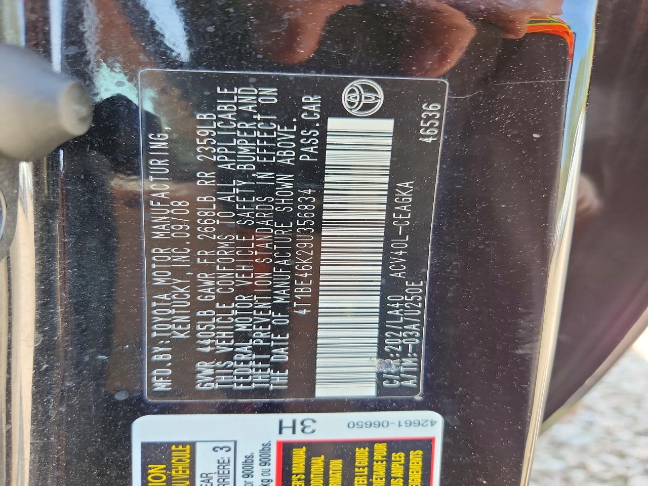 2009 TOYOTA CAMRY XLE photo 23
