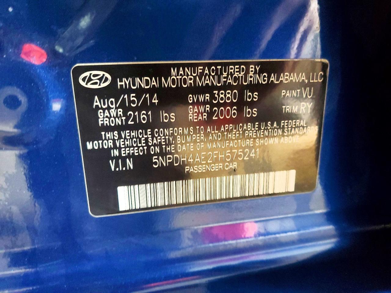 2015 HYUNDAI ELANTRA SE photo 37
