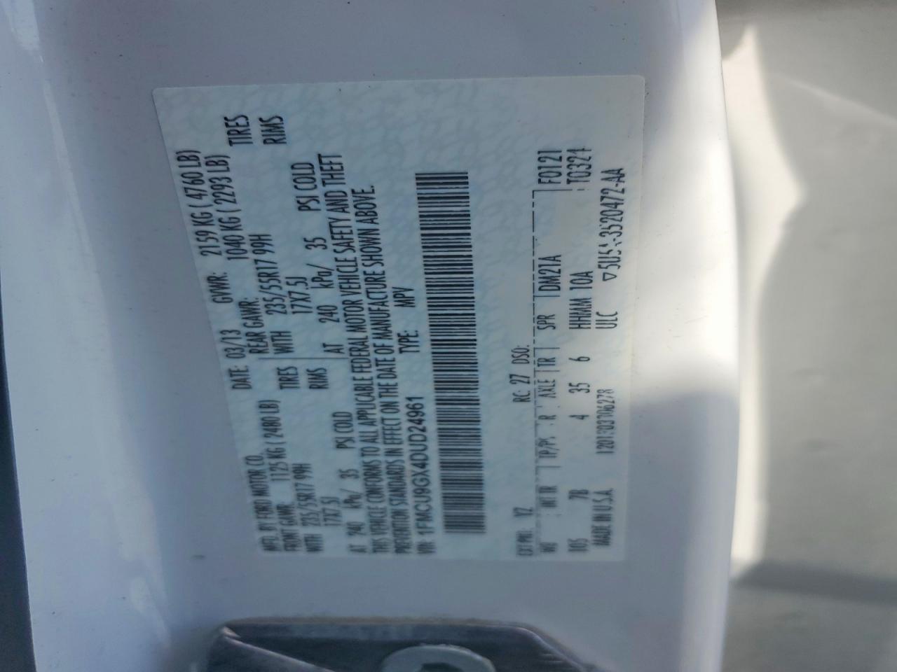 2013 FORD ESCAPE SE photo 13