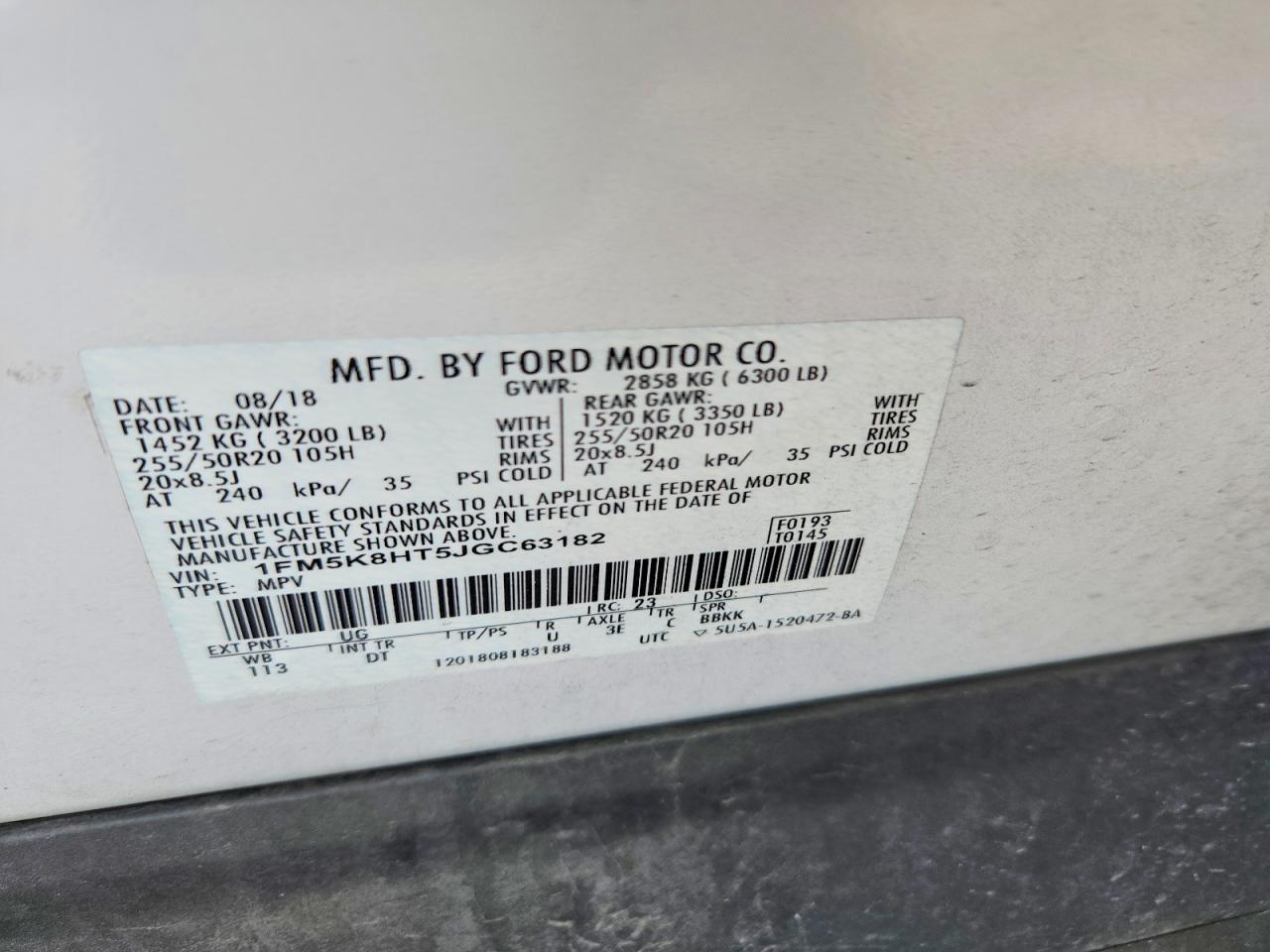 2018 FORD EXPLORER PLATINUM photo 27