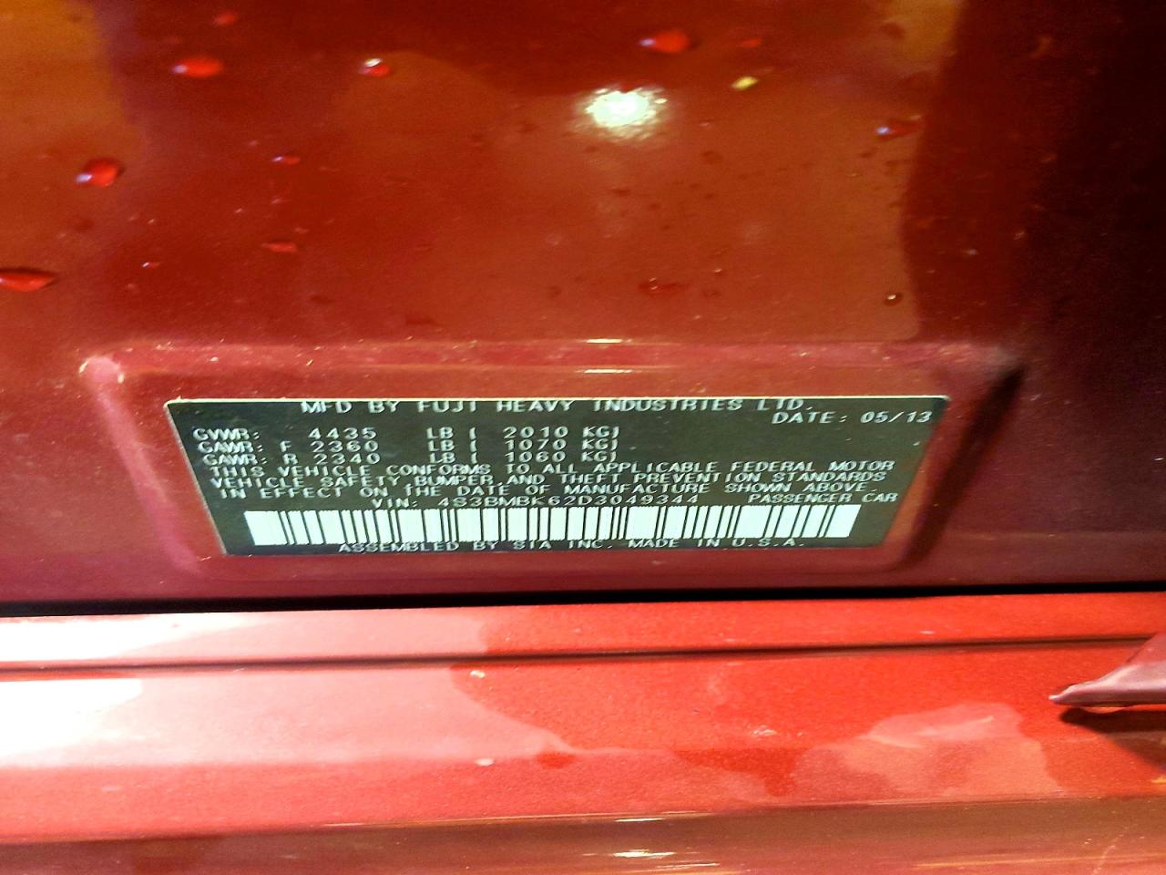 2013 SUBARU LEGACY 2.5I LIMITED photo 23