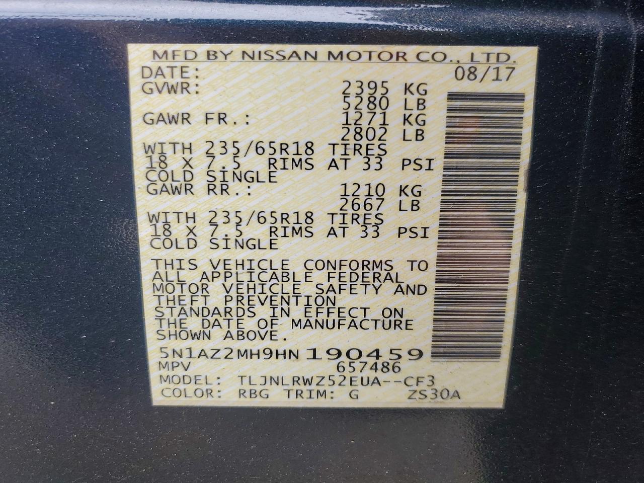 2017 NISSAN MURANO SL photo 13