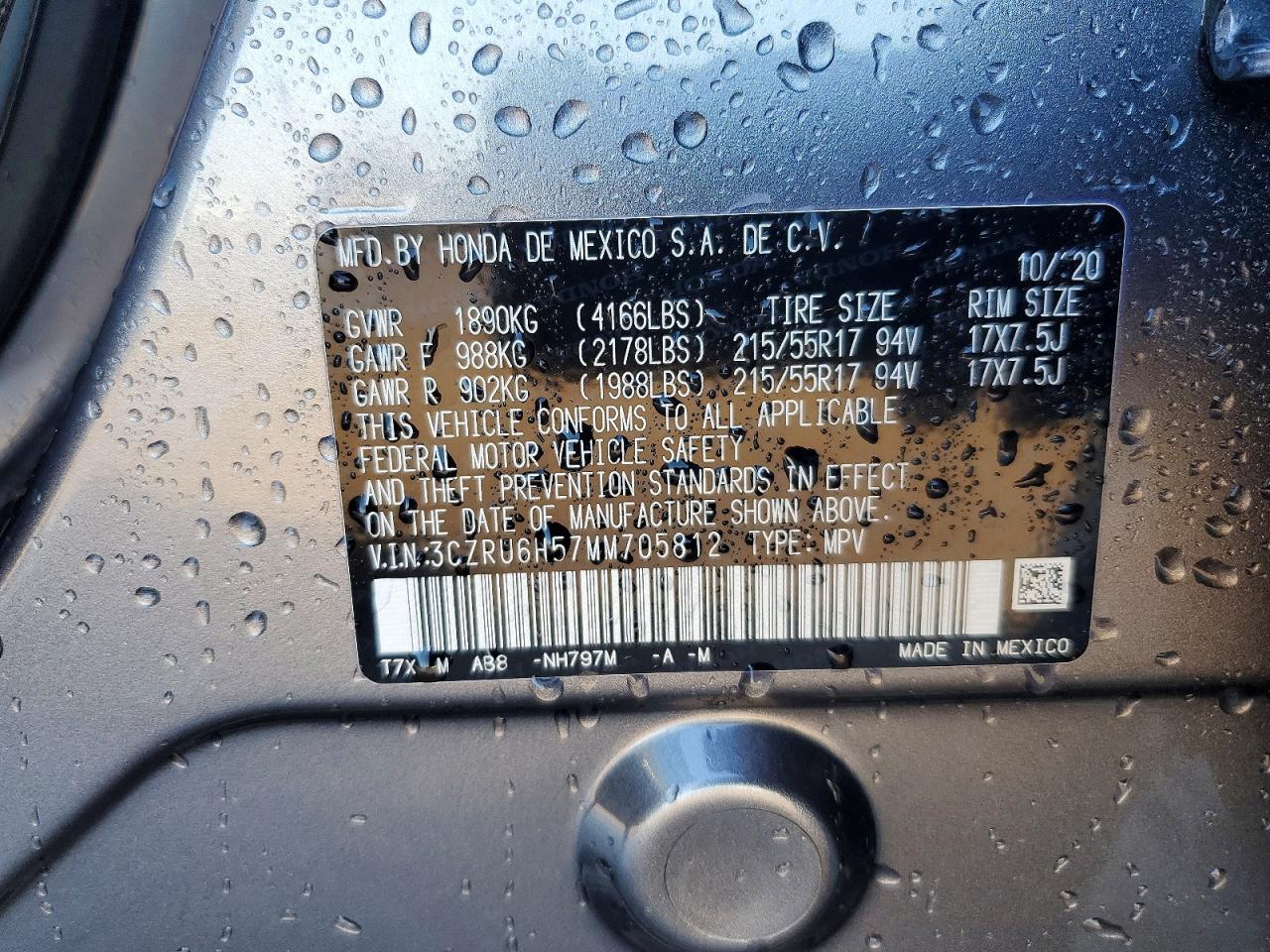 2021 HONDA HR-V EX photo 23